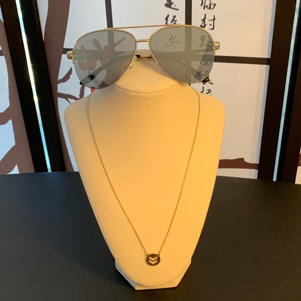 Torrid Gold Aviator Sunglasses with Necklace